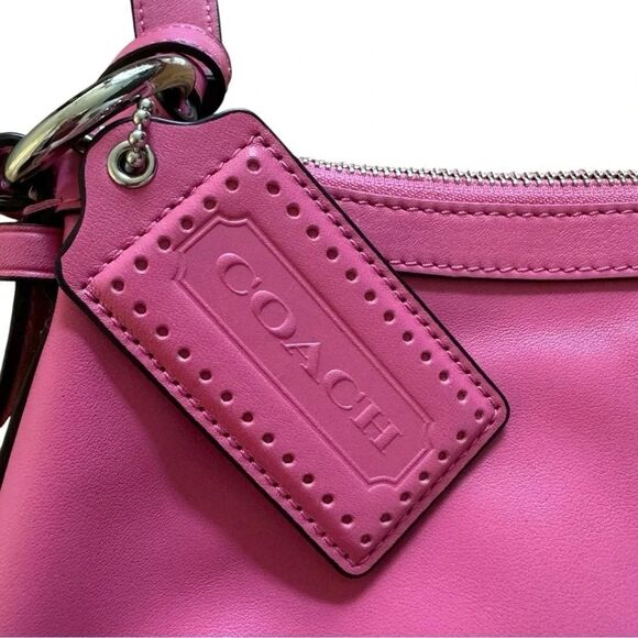 Coach Pink Crossbody Purse Bag Duffle Leather NWT - Picture 6 of 12